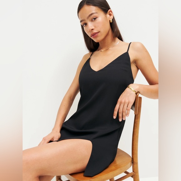 Reformation | The Marlowe Mini Slip Dress in Black XS - Picture 7 of 8